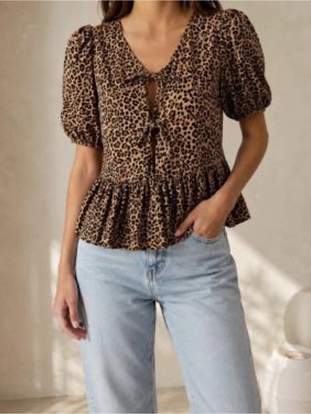 J.Crew Leopard Print Peplum Top - NWT - Size 4